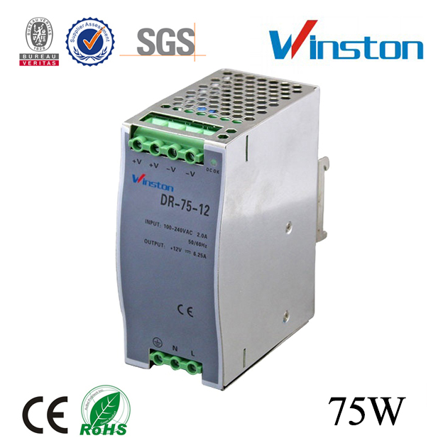 DR-75 Series 75W Single Output DIN Rail AC/DC Switching Power Supply